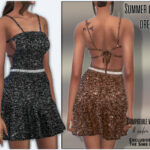 Summer glitter dress by Sims House at TSR