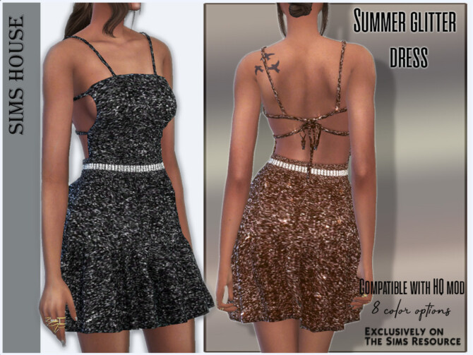 Summer glitter dress by Sims House at TSR