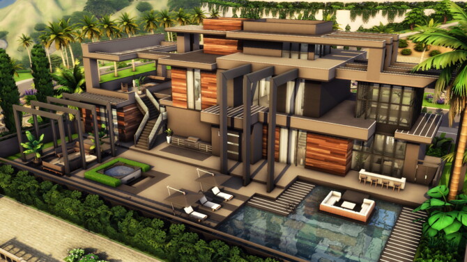 Super Modern Mansion by plumbobkingdom at Mod The Sims 4