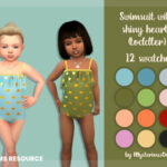 Swimsuit with shiny hearts (toddler) by MysteriousOo at TSR