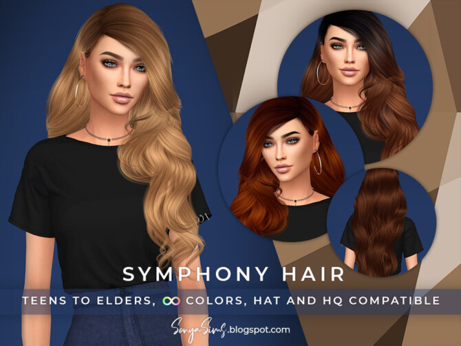 Symphony Hair by SonyaSimsCC at TSR