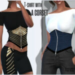 T-shirt with a corset by Sims House at TSR