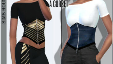 T-shirt with a corset by Sims House at TSR