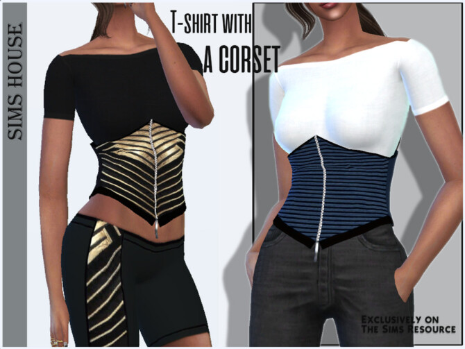 T-shirt with a corset by Sims House at TSR