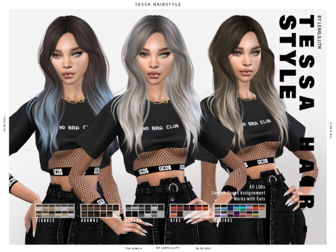 Tessa Hair by LeahLillith at TSR – Sims 4 CC