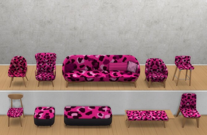 The Leopard Seating Set by ApplepiSimmer at Mod The Sims 4