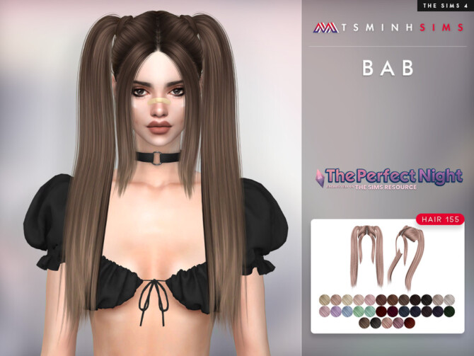 The Perfect Night BAB Hair 155 by TsminhSims at TSR