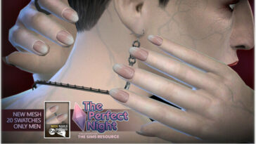 The Perfect Night Male Longer Nails by BAkalia at TSR