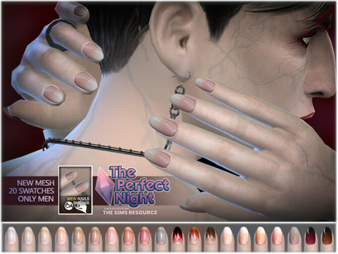 The Perfect Night Male Longer Nails by BAkalia at TSR