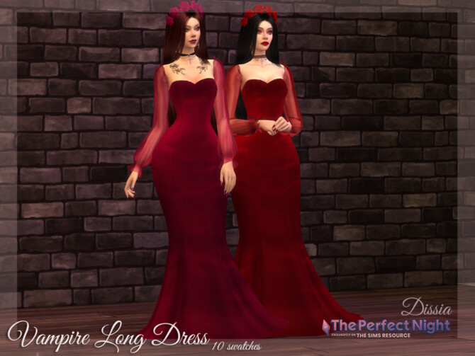 The Perfect Night Vampire Long Dress by Dissia at TSR