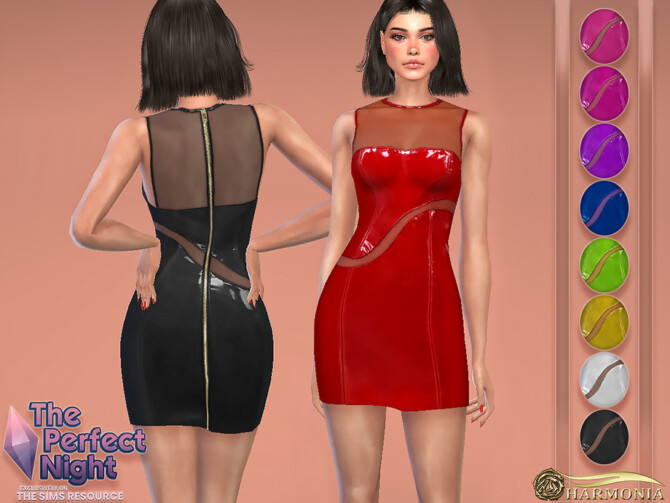 The Perfect Night Vinyl Mesh Dress by Harmonia at TSR