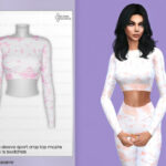 Tie Dye Long Sleeve Sport Crop Top MC279 by mermaladesimtr at TSR