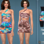 Tie Dye Woven Printed Mini Skirt by Harmonia at TSR