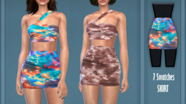 Tie Dye Woven Printed Mini Skirt by Harmonia at TSR