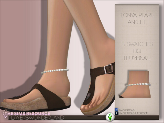 Tonya Pearl Anklet by PlayersWonderland at TSR