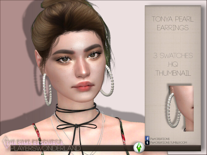 Tonya Pearl Earrings by PlayersWonderland at TSR