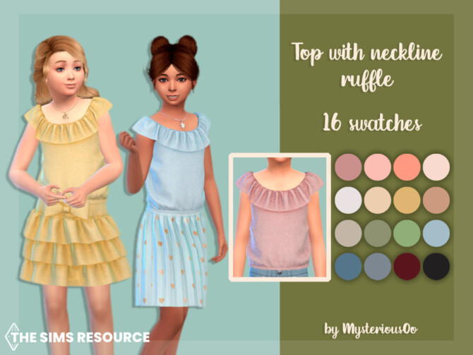 Top with neckline ruffles by MysteriousOo at TSR