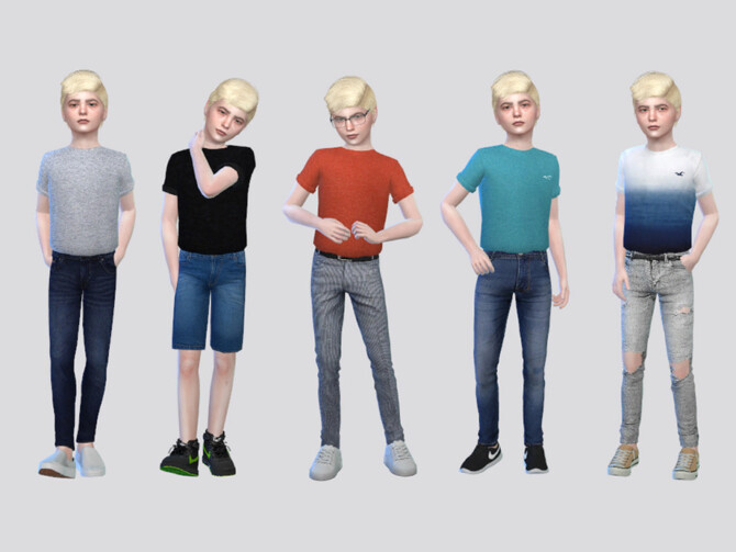 Tucked Basic Rolled Tees Boys by McLayneSims at TSR