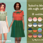 Tucked-in blouse with ruffle collar by MysteriousOo at TSR