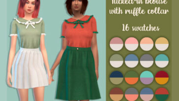 Tucked-in blouse with ruffle collar by MysteriousOo at TSR