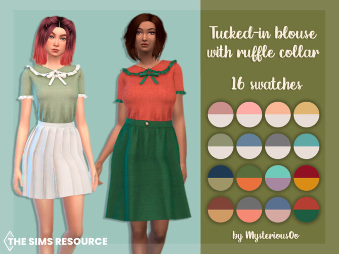 Tucked-in blouse with ruffle collar by MysteriousOo at TSR