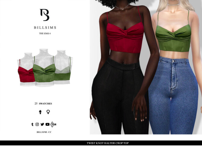 Twist Knot Halter Crop Top by Bill Sims at TSR