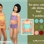 Two-piece swimsuit with stitching (top) by MysteriousOo at TSR