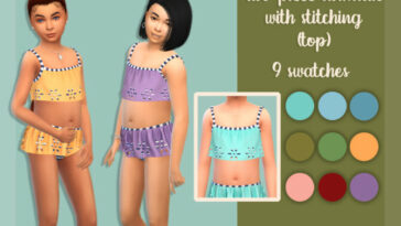 Two-piece swimsuit with stitching (top) by MysteriousOo at TSR