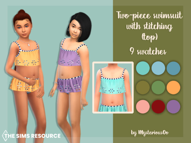 Two-piece swimsuit with stitching (top) by MysteriousOo at TSR