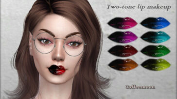 Two-tone glossy lip makeup by coffeemoon at TSR