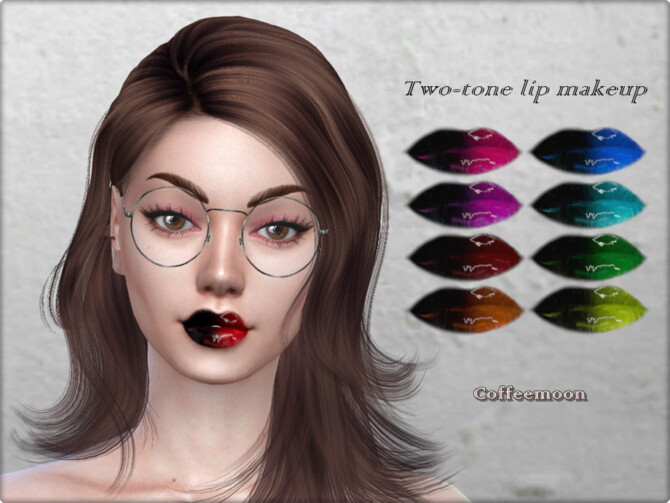 Two-tone glossy lip makeup by coffeemoon at TSR