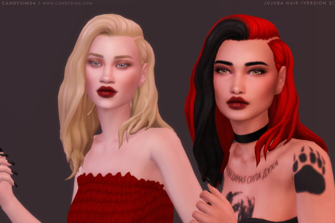 UJUBA HAIR [VERSION 2] at Candy Sims 4