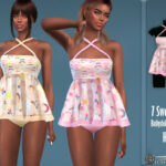 Unicorn-Print Babydoll Nightie by Harmonia at TSR