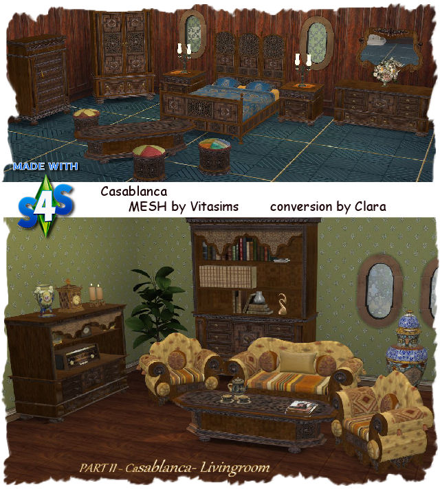 Vitasims’s Casablanca Furniture Conversion by Clara at All 4 Sims