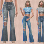 Waves Jeans (Flared) by Pipco at TSR