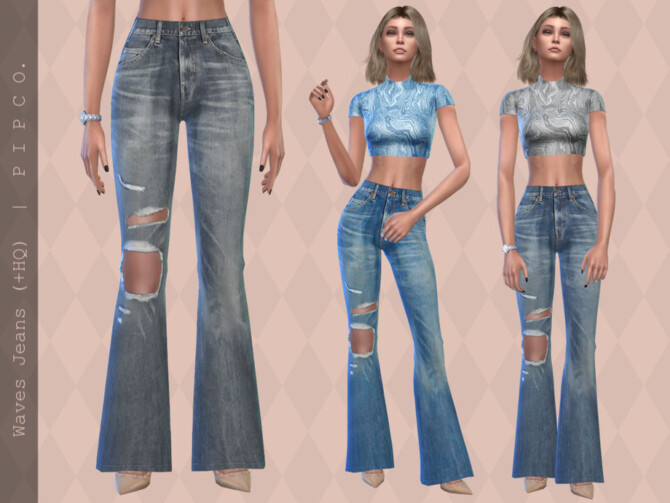 Waves Jeans (Flared) by Pipco at TSR