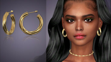 Whirlpool Twisted Hoop Earrings by feyona at TSR