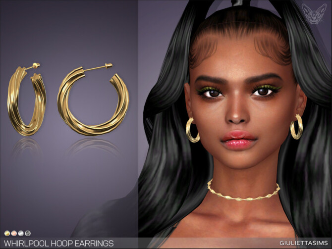 Whirlpool Twisted Hoop Earrings by feyona at TSR