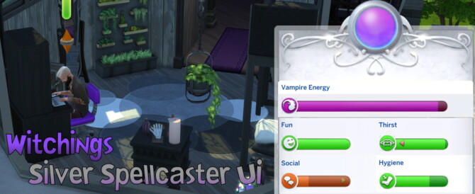 Witchings Silver Spellcaster UI by KingWitch at Mod The Sims 4