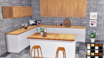 Wooden Counters And Cabinets at Descargas Sims