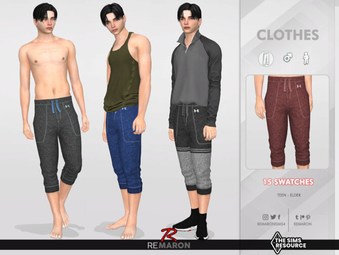 Yoga Pants 01 for Male Sims by remaron at TSR