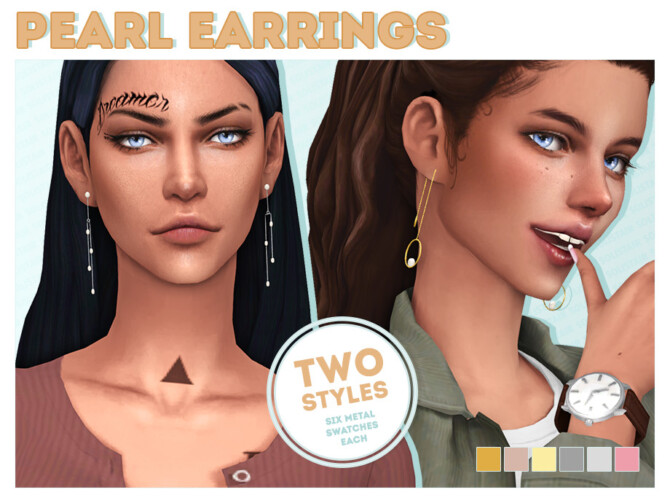 pearl Earrings Set by Solistair at TSR