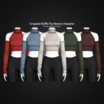 ropped Ruffle Turtleneck Sweater at Gorilla