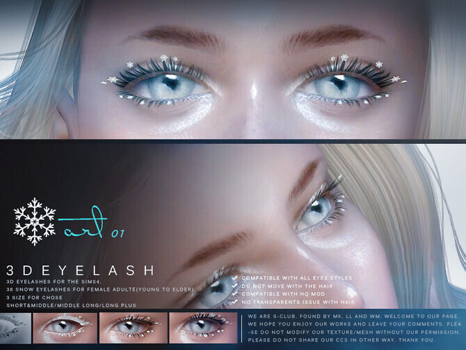 3D EYELASHES F SNOW by S-Club at TSR