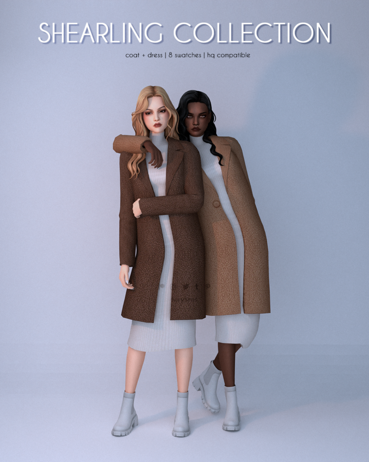 Coat + Dress - Shearling Collection by luxysims