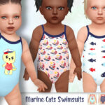 Cute Marine Cats Swimsuit by Pelineldis