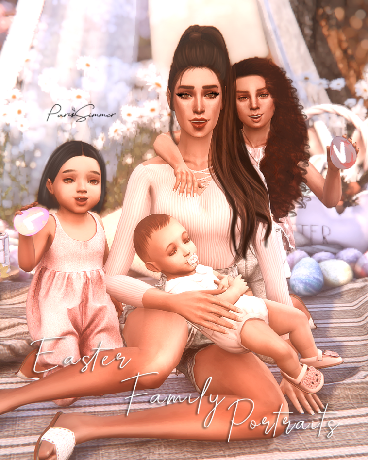 Easter Family Portraits - 7 group poses for the whole family (child, toddler and infant) by ParisSimmer