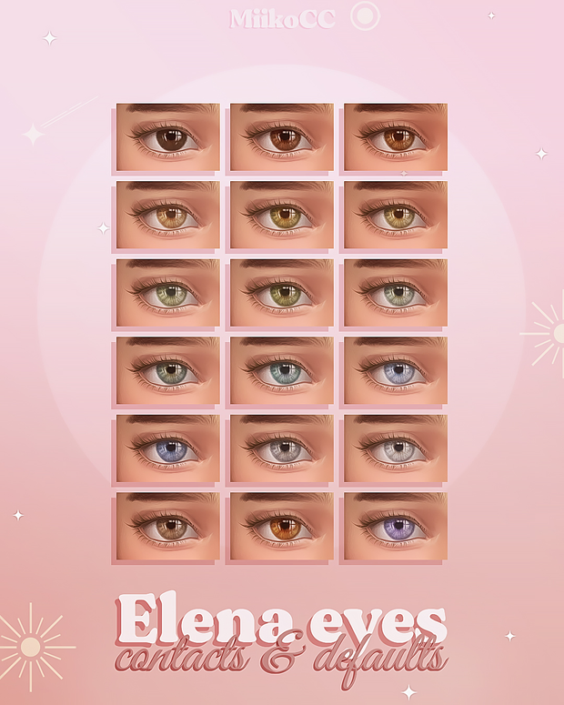 Elena eyes ~ contacts & defaults by Miiko