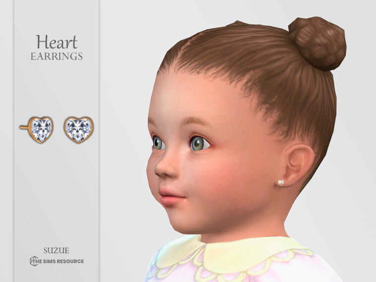 Heart Earrings Infant by Suzue