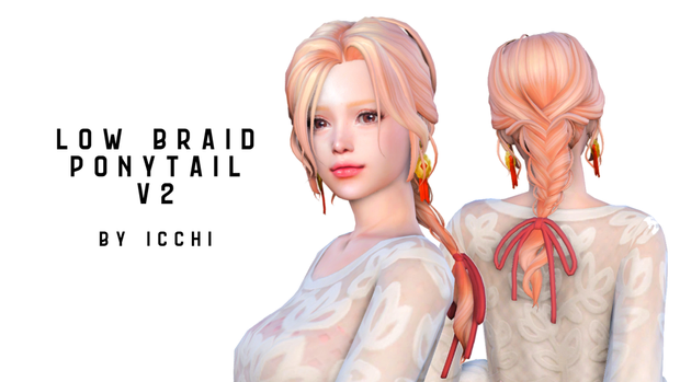 Low braid ponytail V2 by icchi